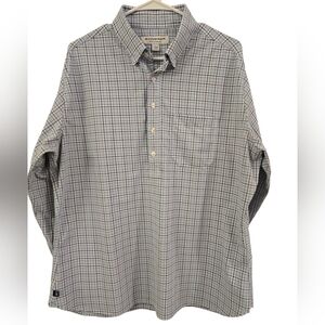 MIZZEN + MAIN PERFORMANCE CLASSIC NO TUCK 5 BUTTON SHIRT. SIZE LARGE.